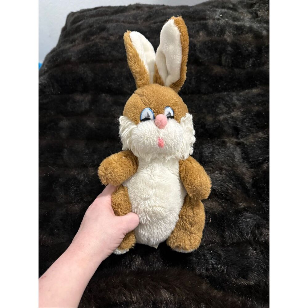 Daekor Vintage Pot Belly Bunny Rabbit Brown White 1979 16” Plush‎ Stuffed Animal